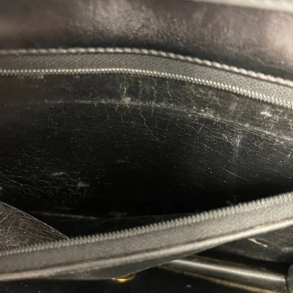 Christian Dior Vintage Black Leather Shoulder Bag w/ Adjustable Strap - Preowned - Picture 14 of 14